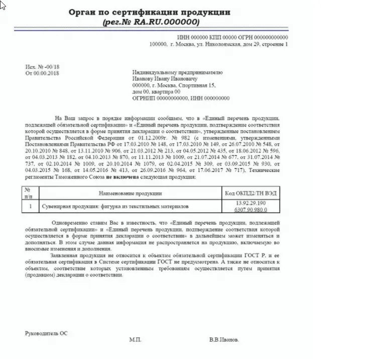 Товары без сертификации Товары без сертификации